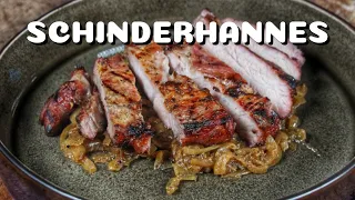 SCHWEINESTEAK aus IDAR OBERSTEIN - SCHINDERHANNES STEAK in ZWIEBELN MARINIERT - BBQ-Video - 0815BBQ