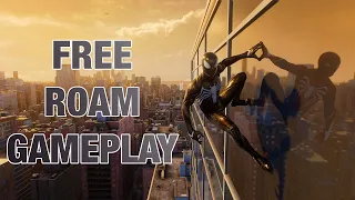 Black Suit Free Roam Gameplay (No HUD, Web Swing Assist Off, Night) - Spider-Man 2