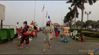 [4K] Phnom Penh Riverside Walking Tour - Cambodia