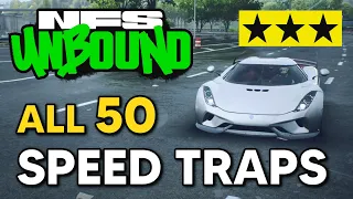 Need for Speed Unbound - ALL 50 Speed Trap Locations (All 3 Stars & Rival Scores Beaten)