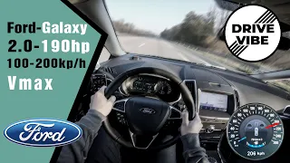 [4k] Ford Galaxy(2020) 190hp - POV - 0-100kph / 100-200kph Autobahn - Vmax - TopSpeed