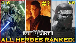 Star Wars Battlefront 2 - Ranking All 22 HEROES & VILLAINS from WORST to BEST! Updated GA/CS Edition