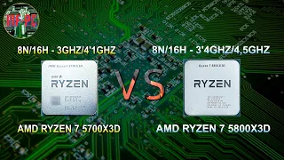 AMD RYZEN 7 5700X3D vs AMD RYZEN 7 5800X3D