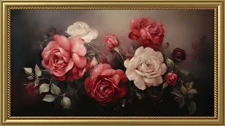 Vintage Roses Painting | Frame TV Art Screensaver for TV Wallpaper