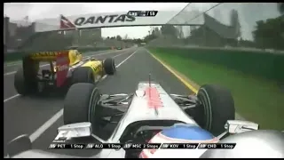 Jenson Button onboard overtake on Robert Kubica Australian GP 2010