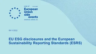 EU ESG disclosures and the European Sustainability Reporting Standards (ESRS)