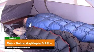 Modular sleep system for camping (Moto & Backpacking).