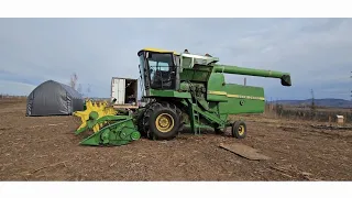 John Deere combine arrives at our Alaska farm. Some assembly required.