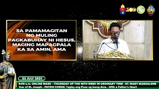 QUIAPO CHURCH LIVE MASS REV. FR. DOUGLAS BADONG JULY 22, 2021