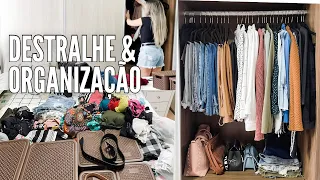 Tirei MUITA COISA 😱 Destralhando e organizando meu  GUARDA-ROUPA!✨