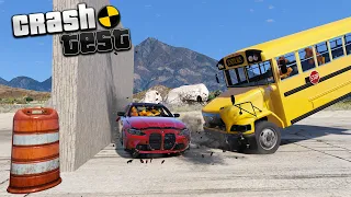 Crash Test GTA 5 - BMW M4 Competition! GTA V Realistic Crash Deformation Mod Crash Testing Real Car