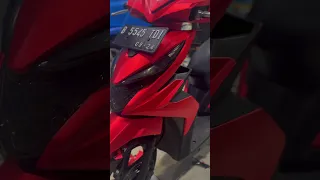 Wrapping honda beat red satin #viral #shortvideo #wrappingsticker #motorcycle #motovlog #short