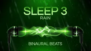 Binaural Beats Deep Sleep Rain - Black Screen - 3 Hz to 1 Hz Delta Waves