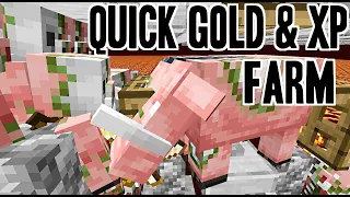 Quick Gold/XP Farm in video DESCRIPTION!  1.16-1.20.1 (30 minute build) | Minecraft