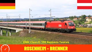 Cab Ride Rosenheim - Innsbruck - Brenner (Germany - Austria - Italy) train driver's view in 4K