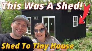 That’s a 12x24 Shed!? | Shed to Tiny House Conversion Our Off-grid Cabin