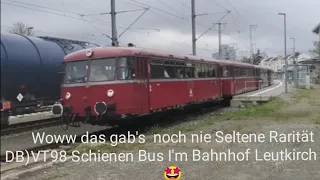 Seltene Raritäts Premiere Wunderschöner Old DB) Schienenbus VT 98) Unterwegs im Bahnhof Leutkirch