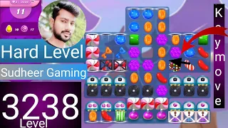 Candy crush saga level 3238 । Hard level । No boosters । Candy crush 3238 help । Sudheer Gaming