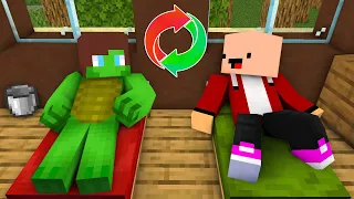 JJ and Mikey Body Swap and Brain Exchange - Maizen Minecraft Animation