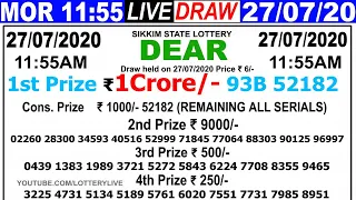 SUPER FAST RESULT PDF LOTTERY LIVE DEAR MORNING 11:55AM 27/07/2020 SIKKIM STATE | LOTTERYRESULT GDN