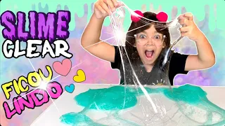 FIZ A SLIME TRANSPARENTE MAIS LINDA DA MINHA VIDA - CLEAR SLIME SATISFYING