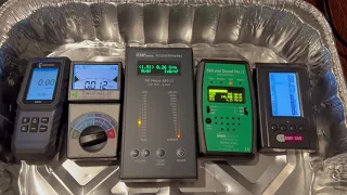 Testing 10GHz on  Safe-and-Sound-Pro II TF2 ErickHill EMF-390 Acoustimeter RF meters