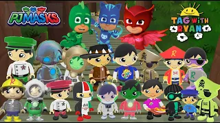 Tag with Ryan PJ Masks Catboy Gekko Owlette Update vs All Characters and Costumes from Ryan's World
