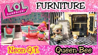 Unboxing LOL Surprise Furniture Queen Bee and Neon QT