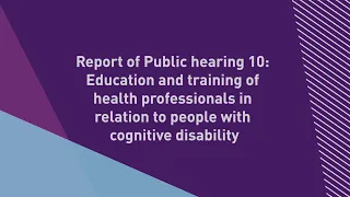 Report of Public hearing 10 - Education and training (Auslan)