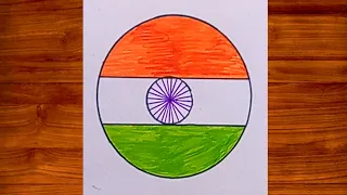 How to draw beautiful sketch of India flag in circles drawing scenery Naseem arts #viral #subscribe