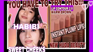 NEW HUDA BEAUTY POWER BULLET CREAM GLOW LIPSTICKS + LIP CONTOUR 2.0 /REVIEW AND LIP SWATCHES