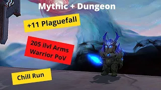 Plaguefall +11 (3.1K DPS) 205 ilvl Arms Warrior Mythic+ Dungeon Shadowlands WoW 9.0.2