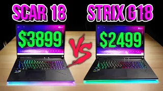 Scar 18 (RTX 4090) vs Strix G18 (RTX 4080) Review! 10 Game Benchmarks! Timespy, Cinebench R23