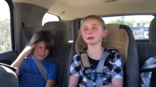 Little girl upset because her Big brother won't give her a hug and a kiss at school. Part 1
