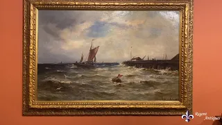 Antique Oil on Canvas Seascape Painting Gustave De Bréanski