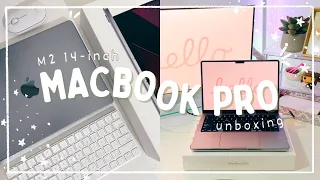 MacBook Pro 14 inch M2 Pro Chip 2023✨ unboxing, accessories, aesthetic setup