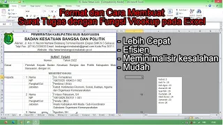 Format dan Cara Membuat Surat Tugas Menggunakan Fungsi Vlookup pada Microsoft Excel