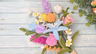 Handmade diy pipe cleaner flower I DIY Pipe Cleaner Flower Bouquet | Chenille stems bouquet tutorial