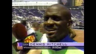 Dennis Mitchell, Carl Lewis, Donovan Bailey, et al - Men's 100m - 1996 Atlanta Grand Prix