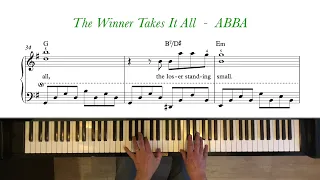 The Winner Takes It All - ABBA. Piano tutorial + sheet music. Intermediate.