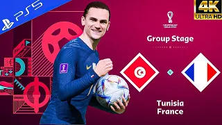 FIFA 23 - Tunisia vs France - Qatar World Cup 2022 Group Stage Match | PS5™ [4K60]