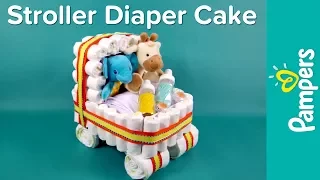 Diaper Cake Ideas: Stroller Diaper Cake | Pampers Baby Shower Ideas
