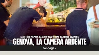 Crollo ponte Genova, il dolore dei parenti delle vittime alla camera ardente