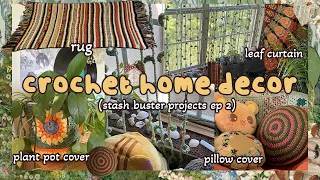 Crocheting Home Decor With Scrap Yarn 🌸 | Stash Buster Projects Ep 2