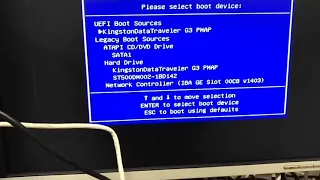 how to boot to USB thumb drive HP desktops