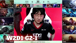 EDG vs RA - Game 1 | Week 2 Day 1 LPL Summer 2021 | Edward Gaming vs Rare Atom G1