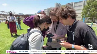 Student journalists covering protests at UCSD