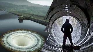 Exploring down the plughole at Ladybower Dam