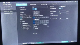 Dahua XVR Motion Record Programming