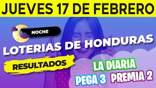 Sorteo 9PM Loto Honduras, La Diaria, Pega 3, Premia 2, Jueves 17 de Febrero del 2022 | Ganador 😱🤑💰💵